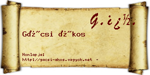 Gácsi Ákos névjegykártya